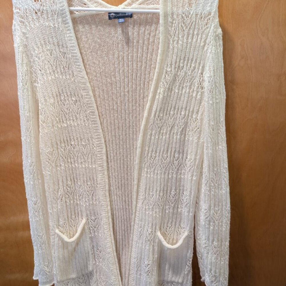 Democracy long cardigan size XL in cream